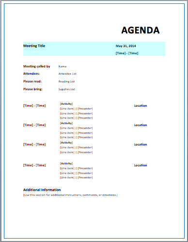  Strategic Meeting Agenda 