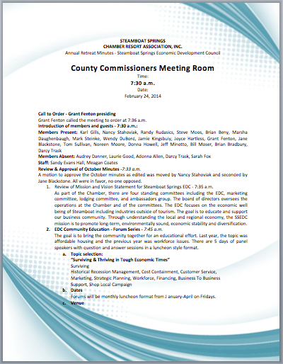  Annual Business Meeting Agenda Template