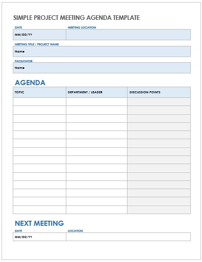  Simple Project Team Meeting Agenda