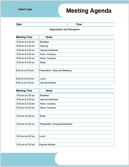  formal client meeting agenda