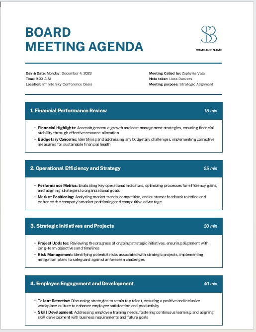  Annual Sales Meeting Agenda 