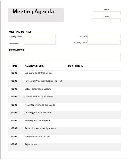  Daily Team Meeting Agenda Template 