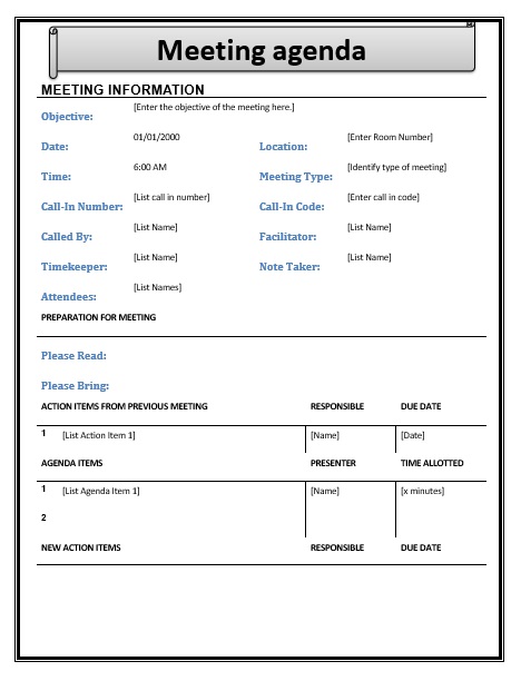  Local Community Planning Meeting Agenda 