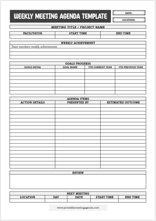  Best Weekly Meeting Agenda Template for Managers