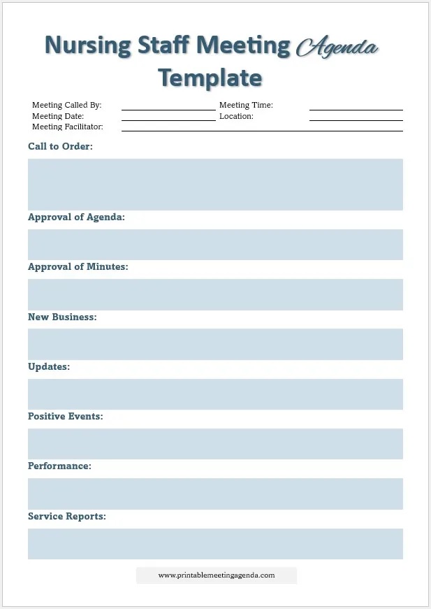  Nurse Leadership Meeting Agenda