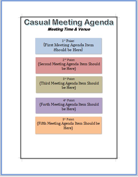 Casual Meeting Agenda
