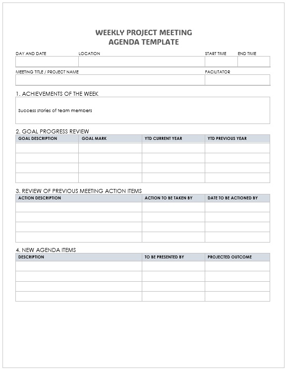  Weekly Project Meeting Format