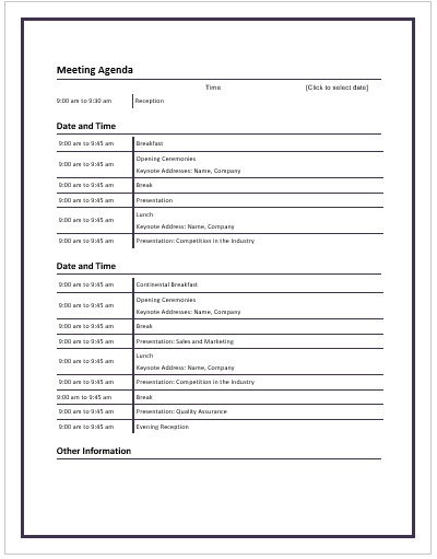  Editable Office Meeting Agenda Template 