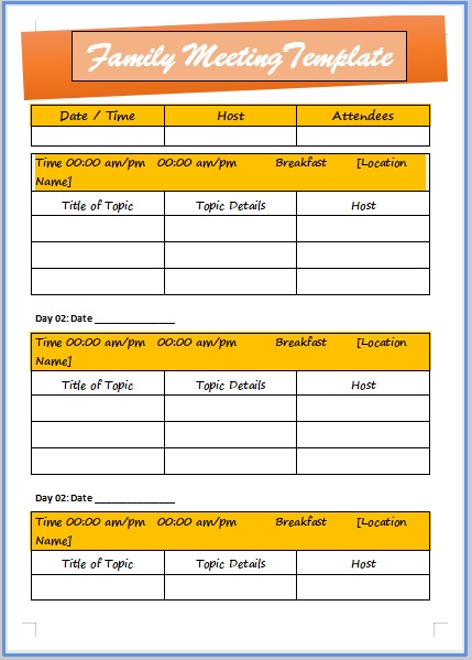 Effective Family Meeting Agenda
