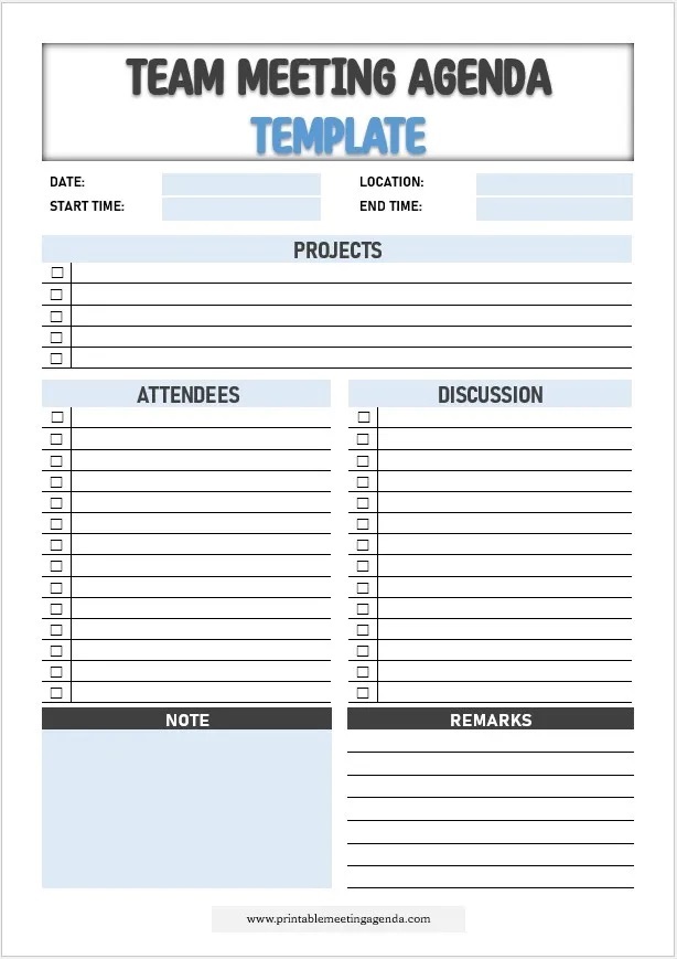  Team Meeting Agenda for Managers