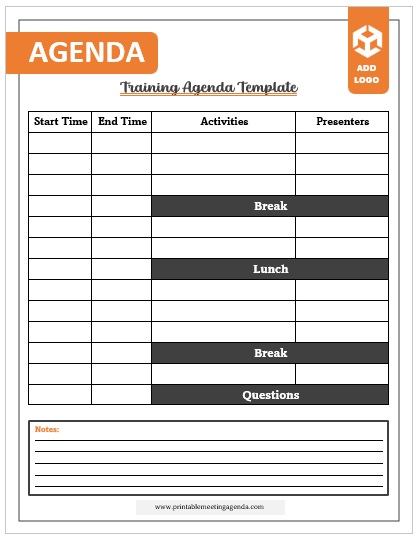  Training Program Agenda